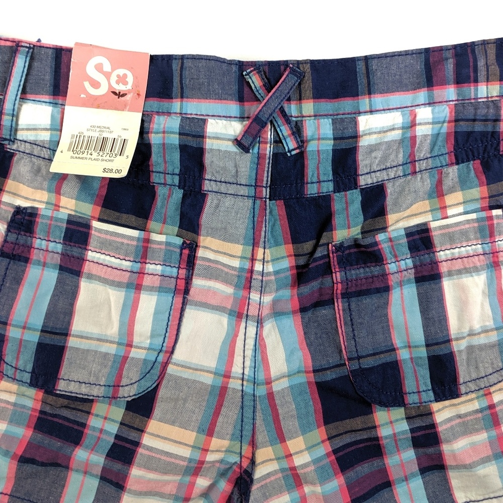 SO Plaid Blue Shorts 7 NWT - Picture 6 of 7
